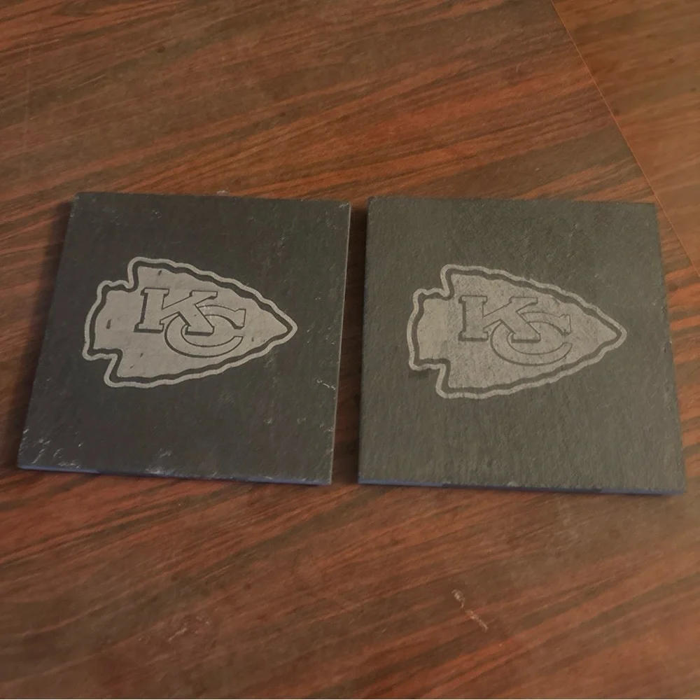 NFL Slate Coasters with Kansas City Chiefs Arrowhead Logo